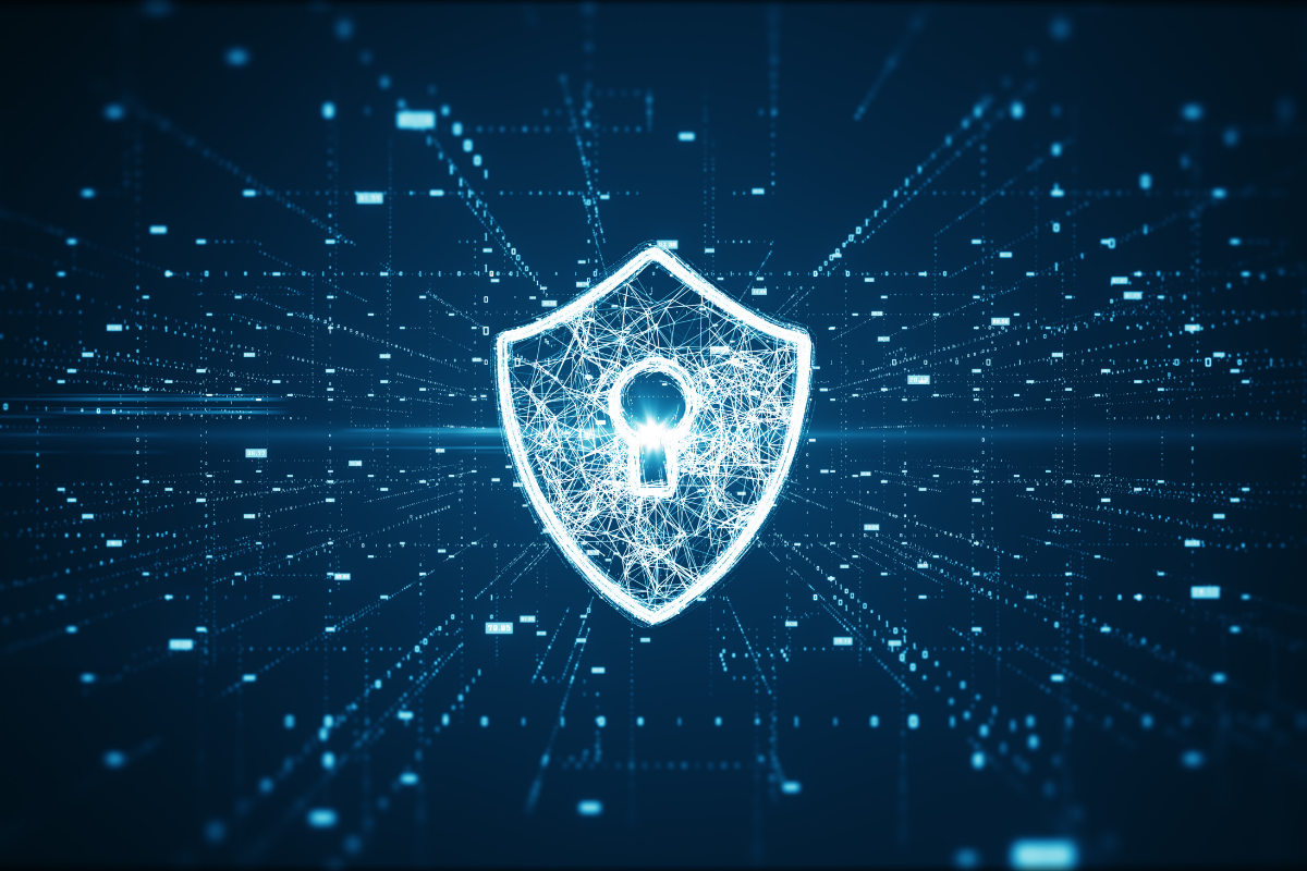 A security shield with a lock in the centre symbolising protection and reliability for Proactive Specialised Security Solutions.