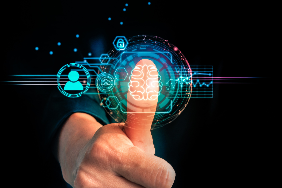 Man’s hand pressing a digital access control button at a secure facility protected by Proactive Specialised Security Solutions.
