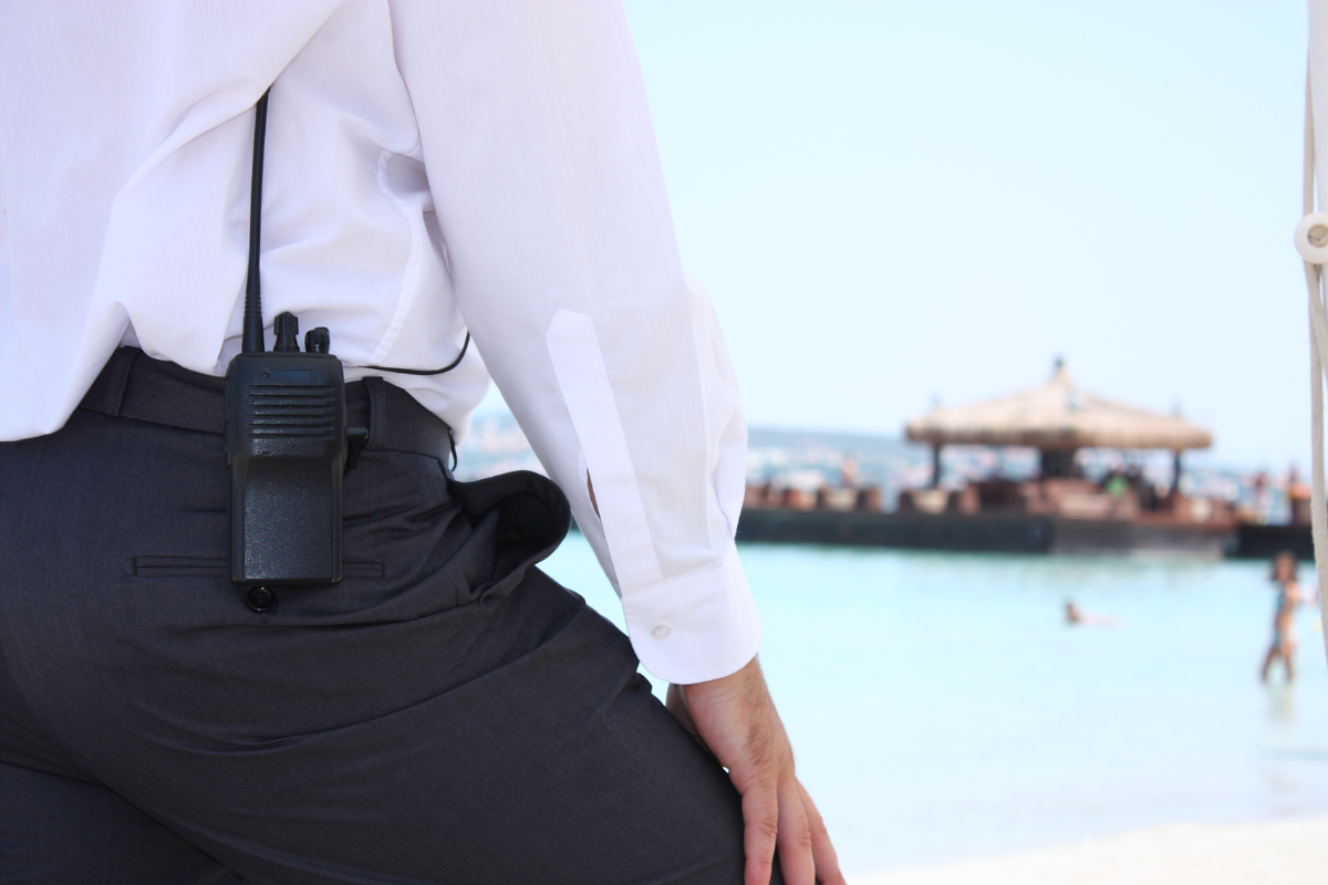 Professional security guard representing steadfast site protection and safety.